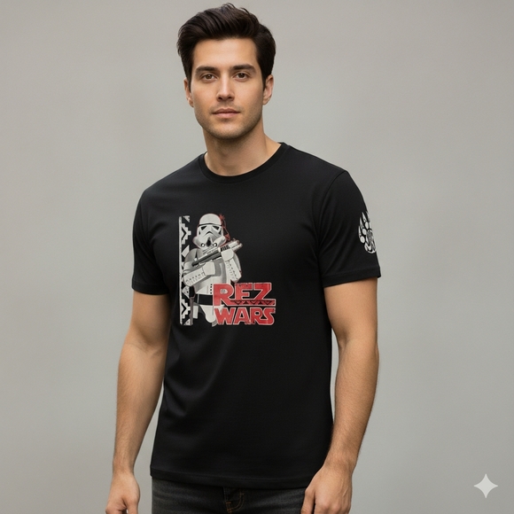 Gildan Other - Gildan "Rez Wars" James Junes Black Short Sleeve Graphic T-Shirt Size Medium GUC